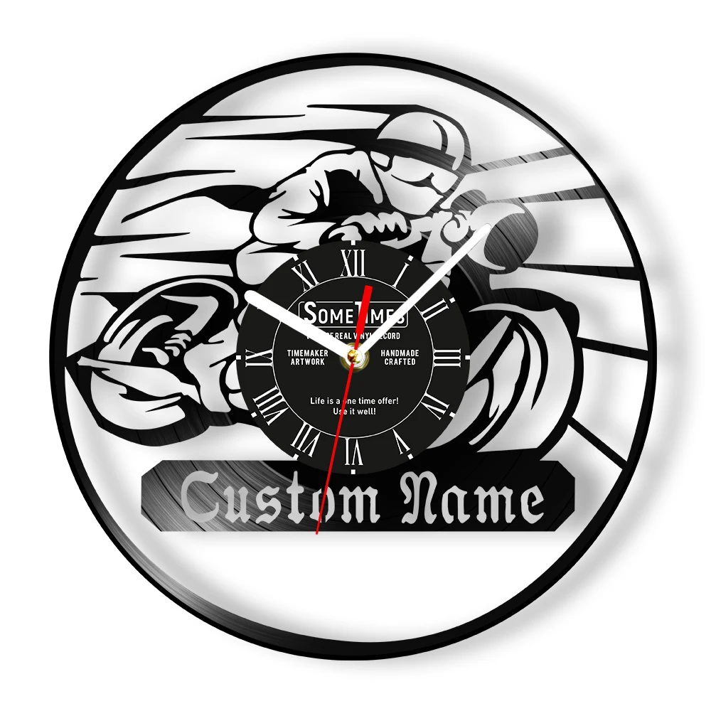 Motorcycle Racing Custom Vinyl Record Wall Clock for Room Man Cave Motorbike Racer Sports Artwork Personalized Music Album Clock