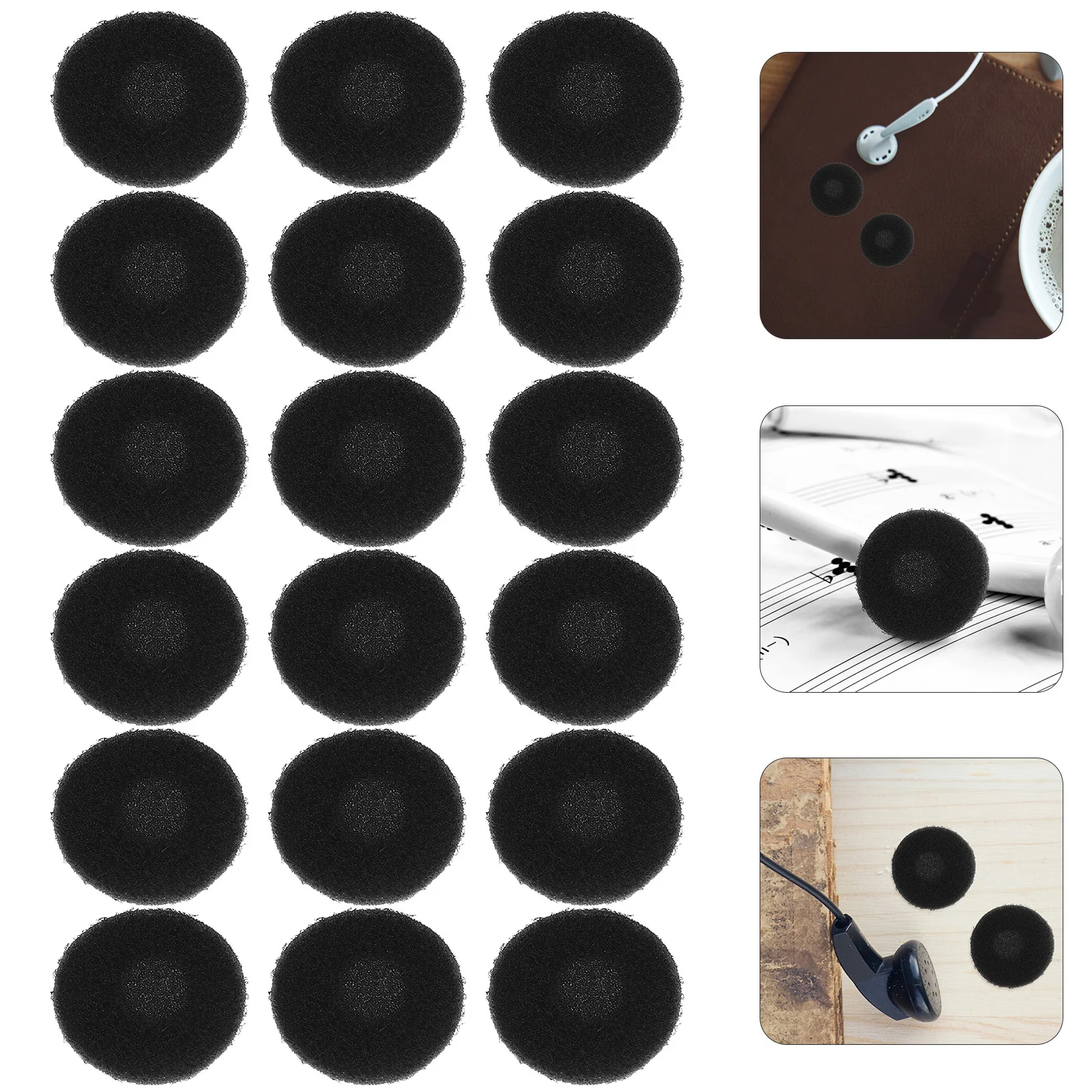 

50Pcs Replacement Ear Pads for Earphones Soft Flexible Earpad Cushions with Excellent Sound Transmission Long-Lasting Earbud
