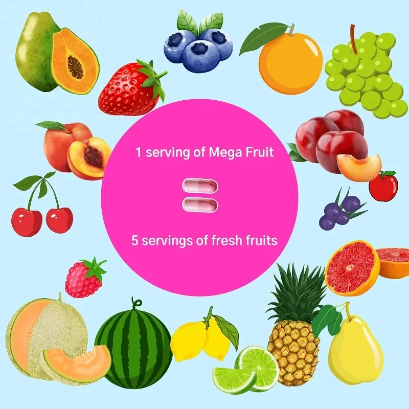 المكملات الغذائية - 60 كبسولة فواكه حمراء فائقة الغذاء - نباتية 100% مغذيات نباتية #2