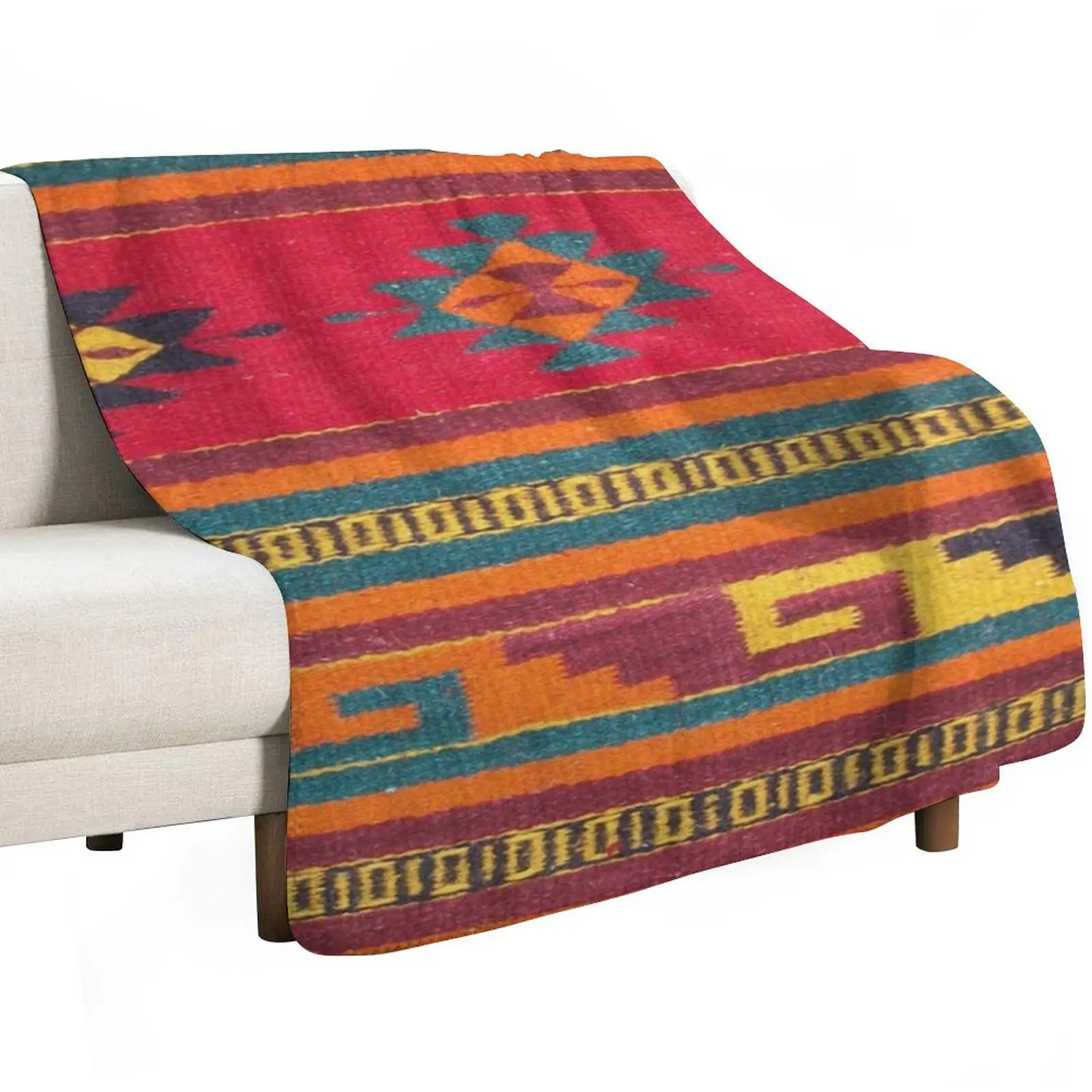 Colorful red Aztec Pattern Throw Blanket Thins blankets ands Retros Vintage Thin Sofas Blankets