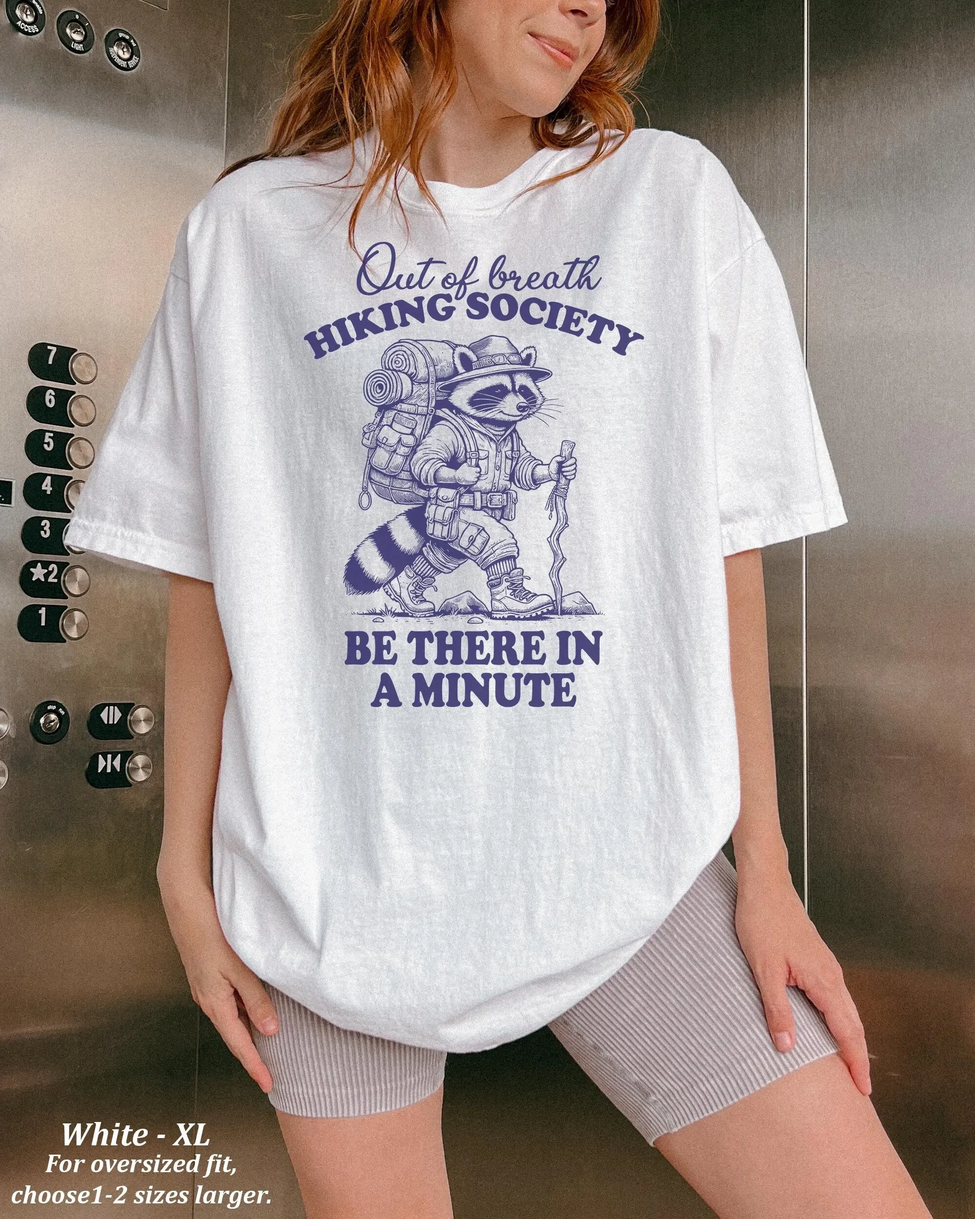 

Футболка Comfort Colors Out Of Breath Hiking Society Be There In A Minute в стиле ретро, забавный винтажный свитшот с енотом