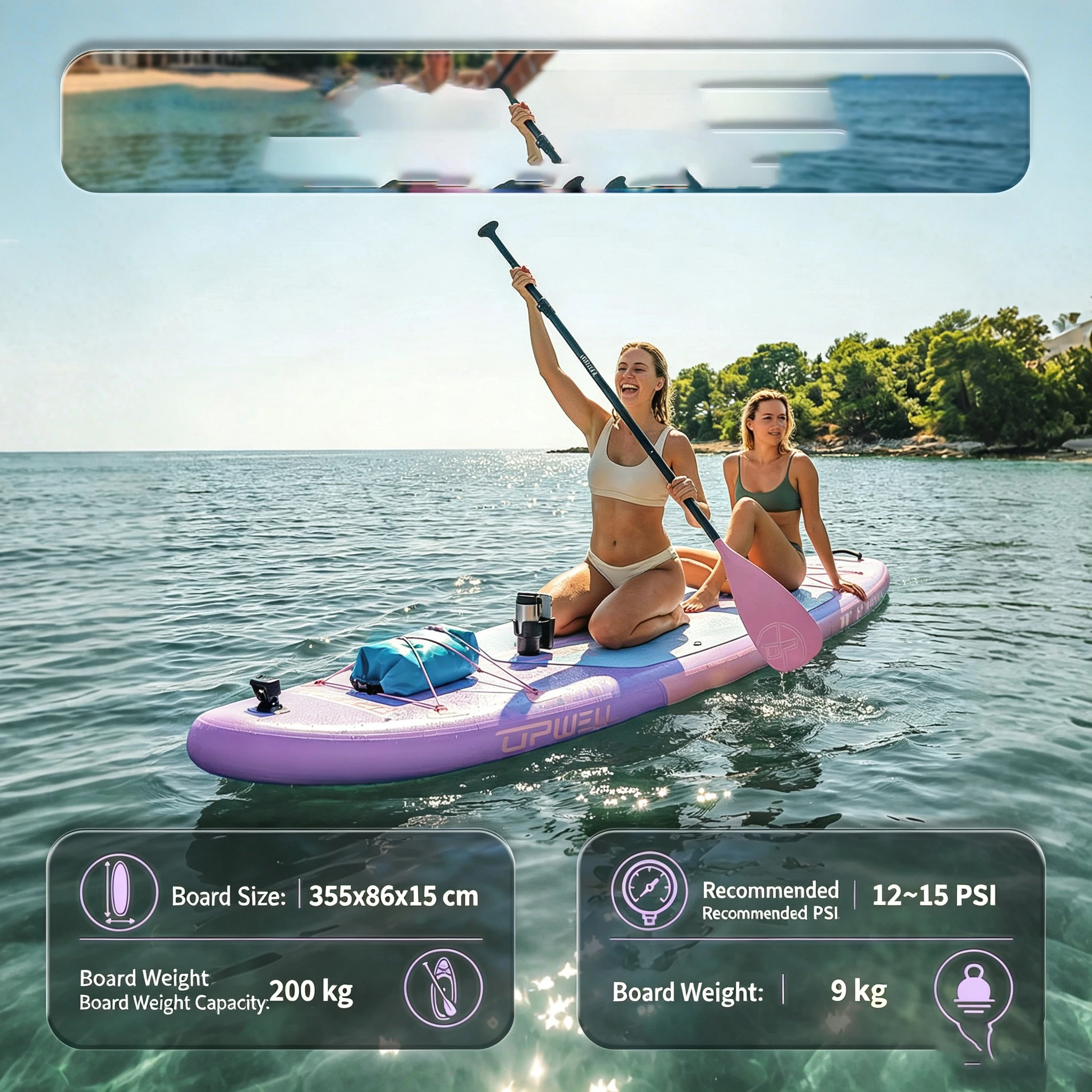 New Inflatable Canoeing with Seat Set SUP Paddleboard: Adult All-Rounder, Leisure Lure Fishing Board, Water Sports Paddleboard