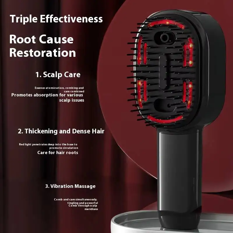 JianYouCare Portable Scalp Massage Comb Two-speed EMS Vibration Massager Red Light Anti Hair Loss Mist Nourishing Oil Applicator