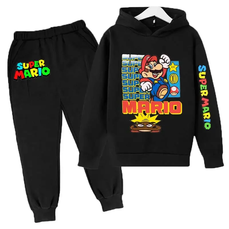 الخريف الأطفال الكرتون هوديس ماريو القمم + السراويل الطويلة 2 قطعة دعوى ماريو الأطفال الفتيان مجموعة من الملابس الاطفال لعبة الملابس 4-14 سنة #6