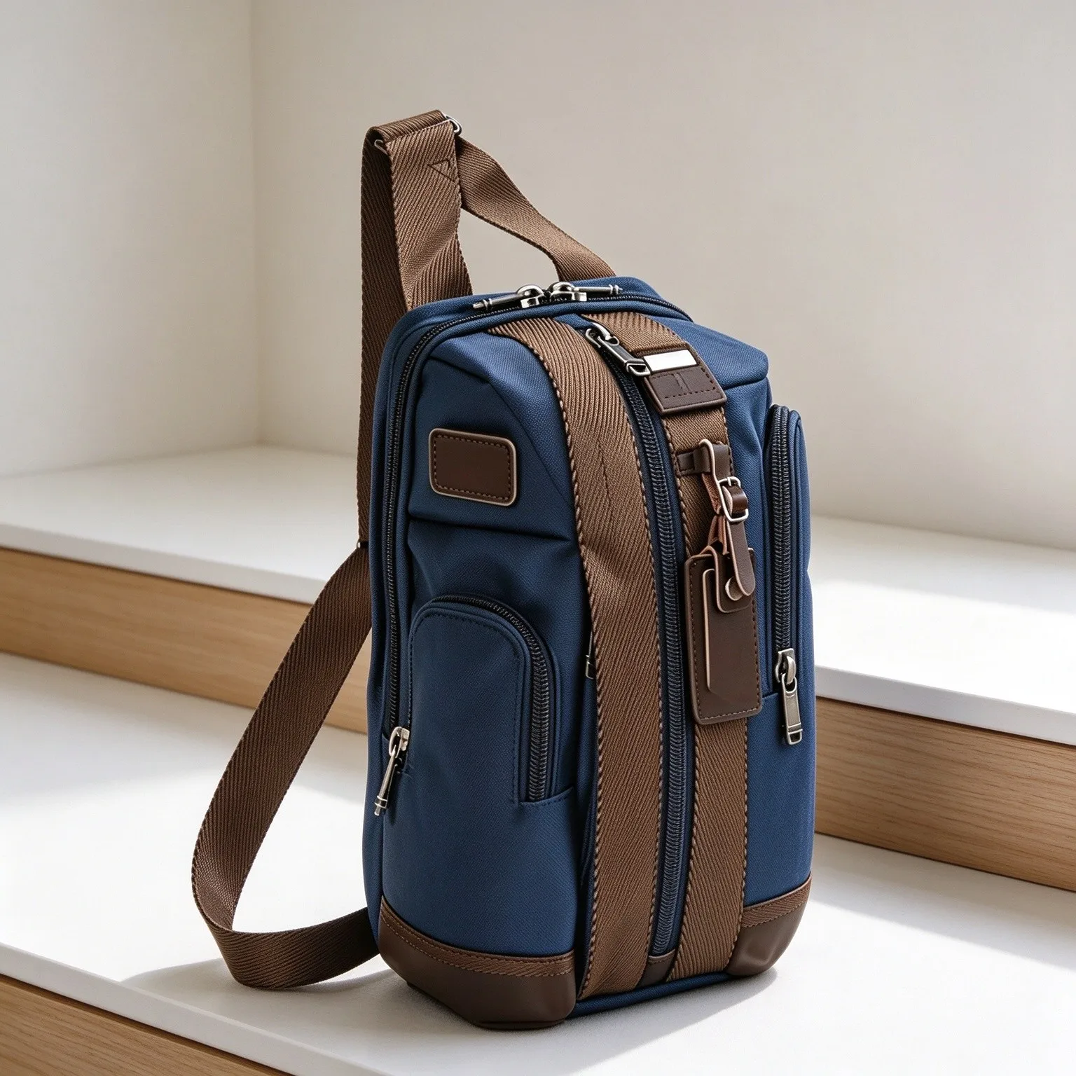 Men Nylon Crossbody Bag Business Fashion Sling Chest Bag Single Shoulder Bag for Young Men