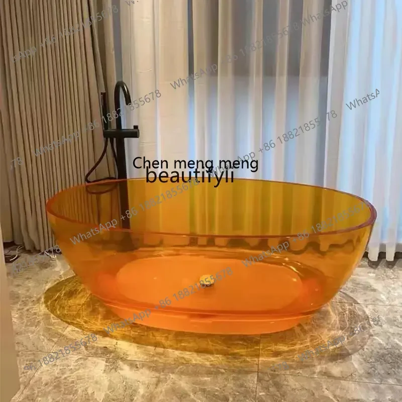 ss 8350  Crystal Bathtub Color Transparent Cylinder Artificial Stone Independent Couple Bathtub