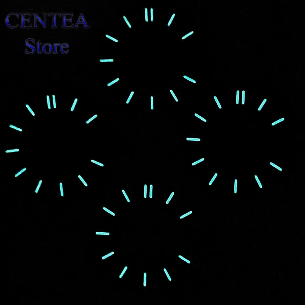 RICHUS 29mm sterile dial black/blue/green watch dial luminous fit NH35 movement fit 3 o'clock crown 3.8 o'clock crown