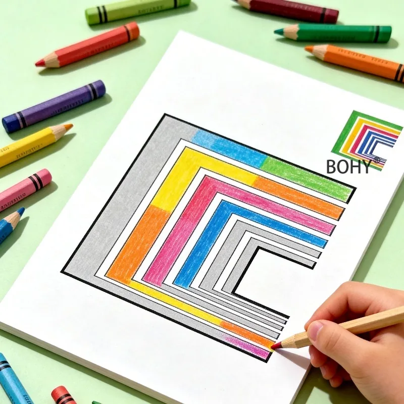 A 3D Geometry Graffiti Drawing Album with 16 Pages Adults Relieve Stress At Home To Pass The Time Stimulates Spatial Imagination