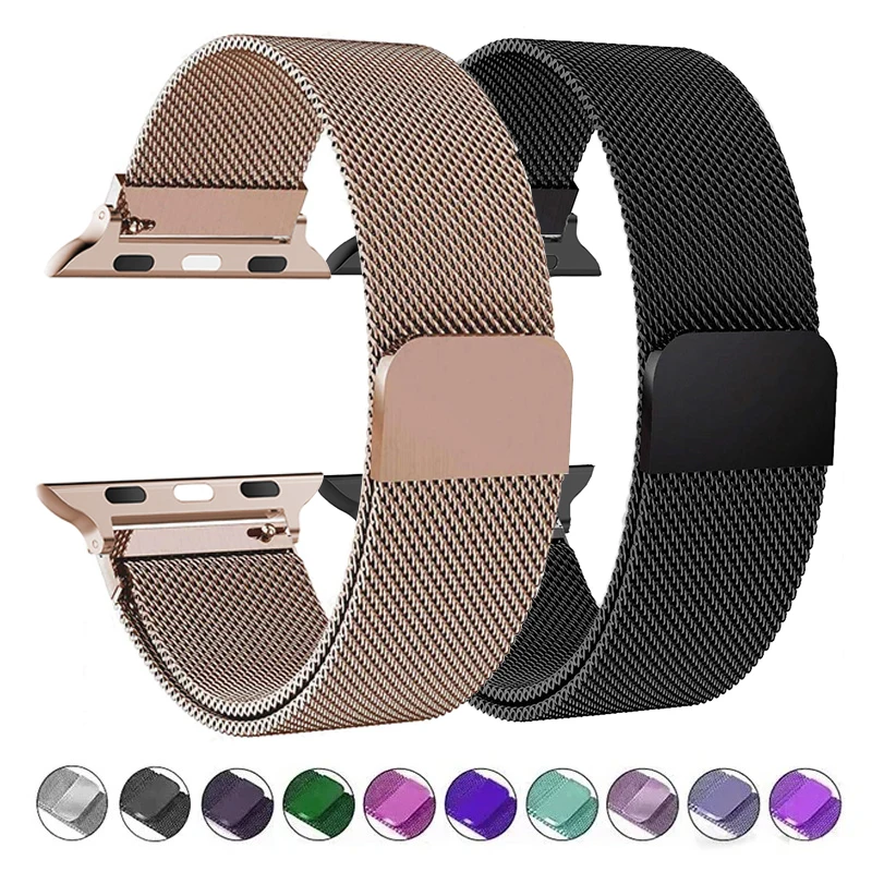 Milanese band For apple Watch Strap 44mm 40mm 45mm 49mm 41mm 38mm 42 44 mm Bracelet iwatch Series 3 6 5 SE 7 8 9 Ultra 2 strap