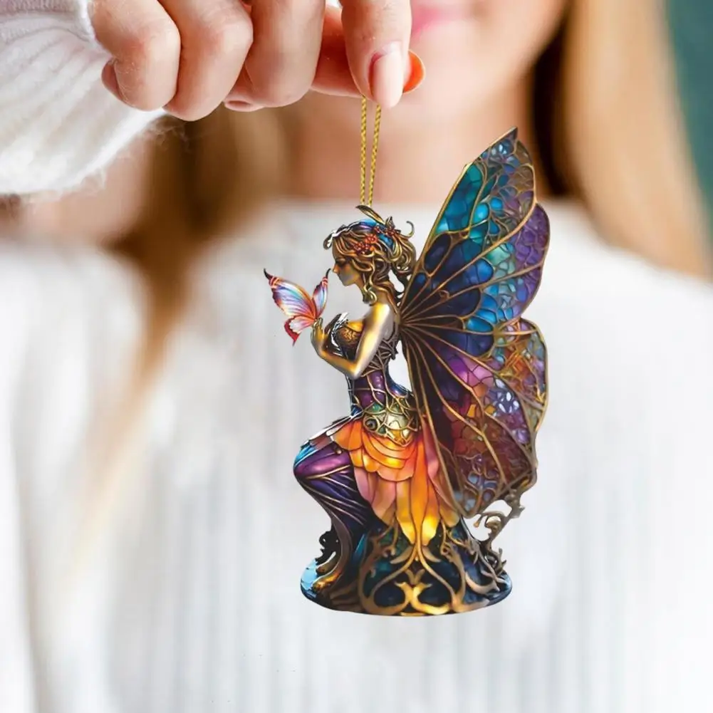 

Bag Accessories Pendant Colorful Halloween Fairy Witch Ornaments for Car Bag Decor Acrylic Butterfly Wings Pendant for Halloween