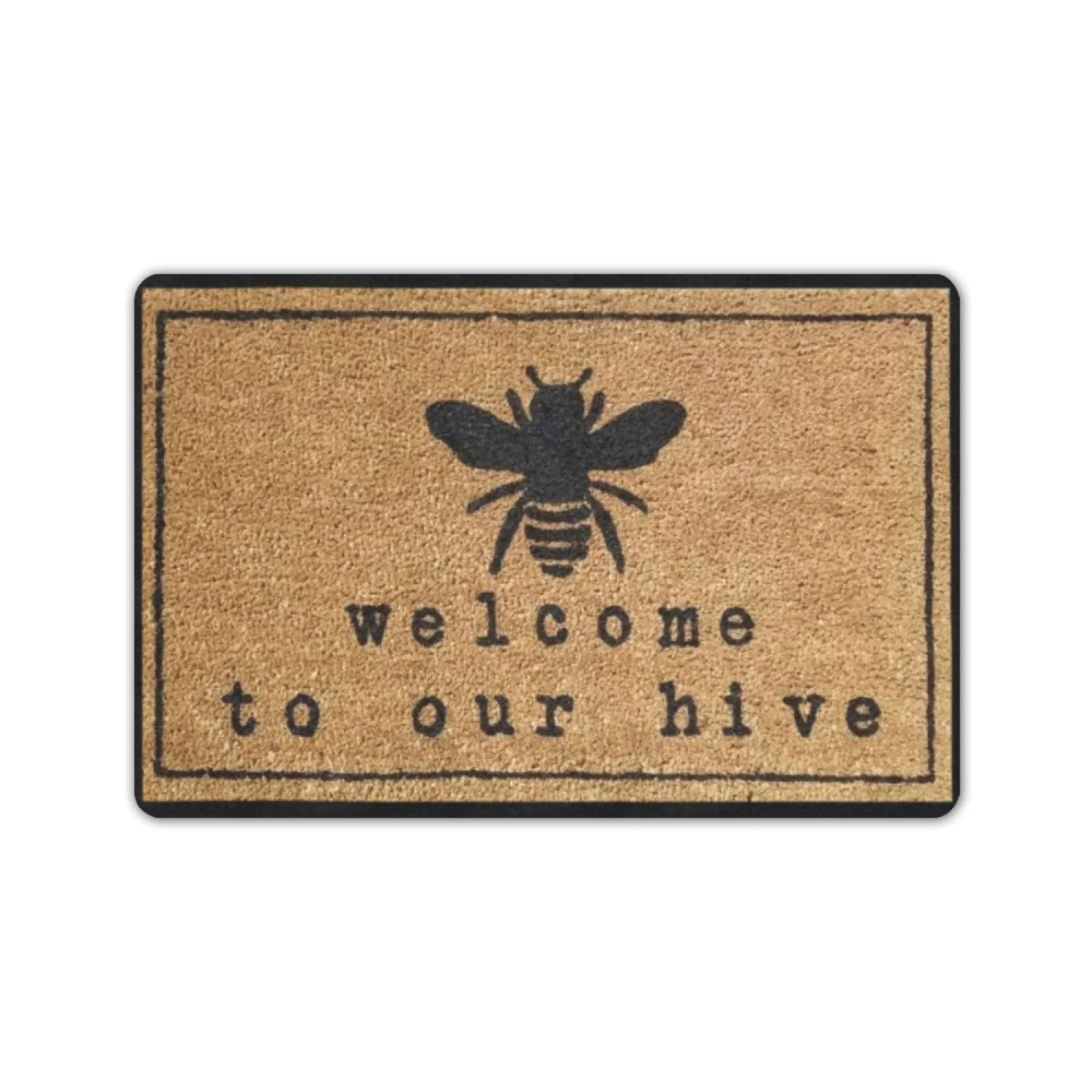 

Welcome To Our Hive Door Mat Be Happy Funny Rubber Doormat 18" x 30"