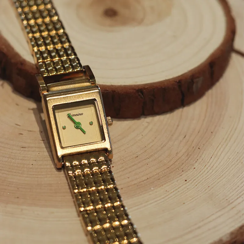 New MinimalistSquare Stainless Steel Strap Vintage WatchAntique Style TimepieceWatch AccessoriesHigh-Quality Selected Wristwatch