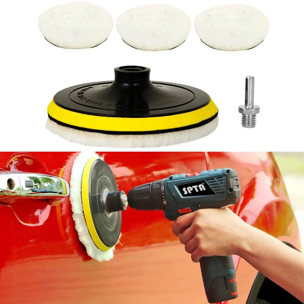 Car Polishing Pad Kit para polidor, disco esponja de enceramento, roda de lã, Auto Paint Care, 3 \