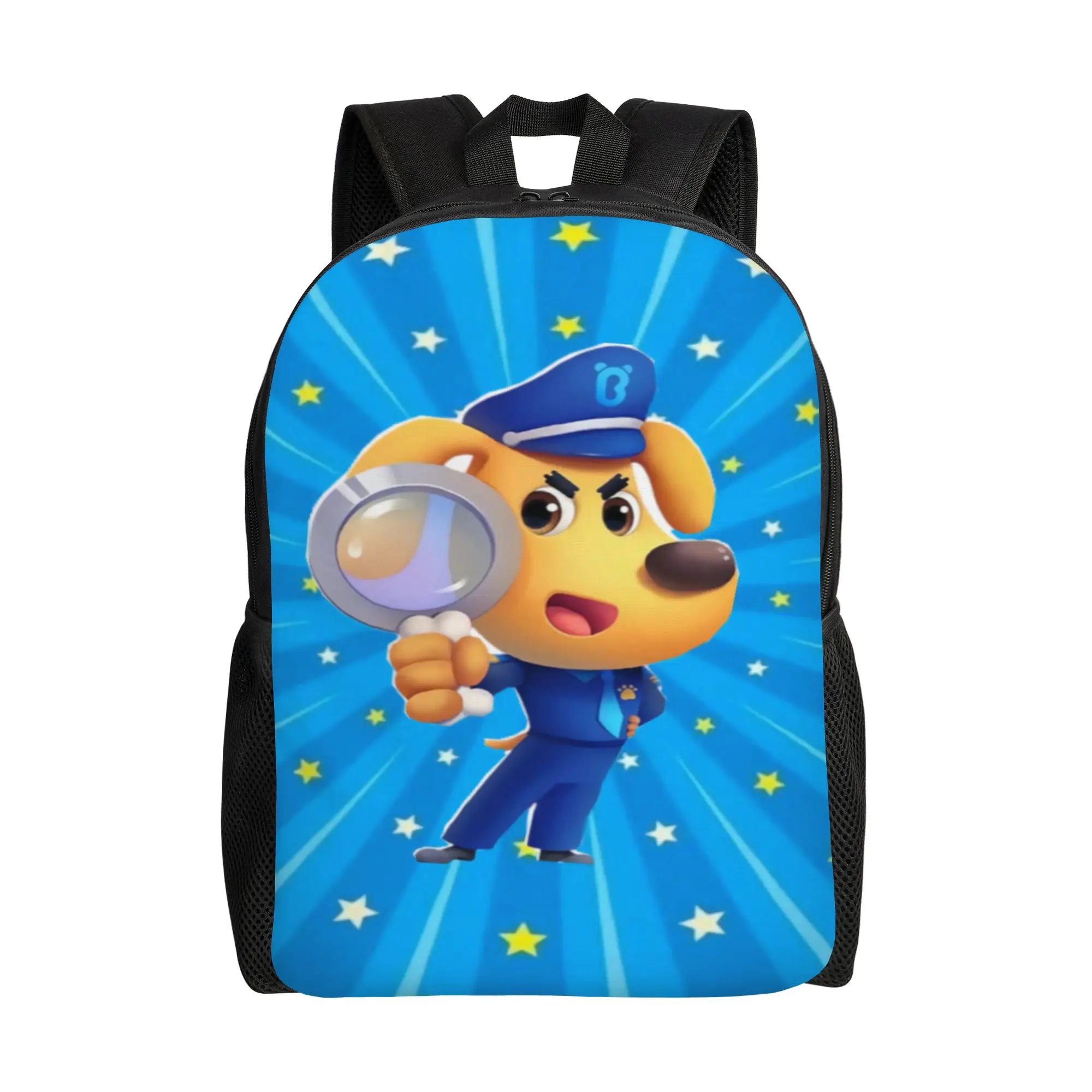 Sheriff Labrador Cartoon Animation Backpack Boy Girl Breathable Backpacks Polyester Streetwear School Bags Sport Custom Rucksack
