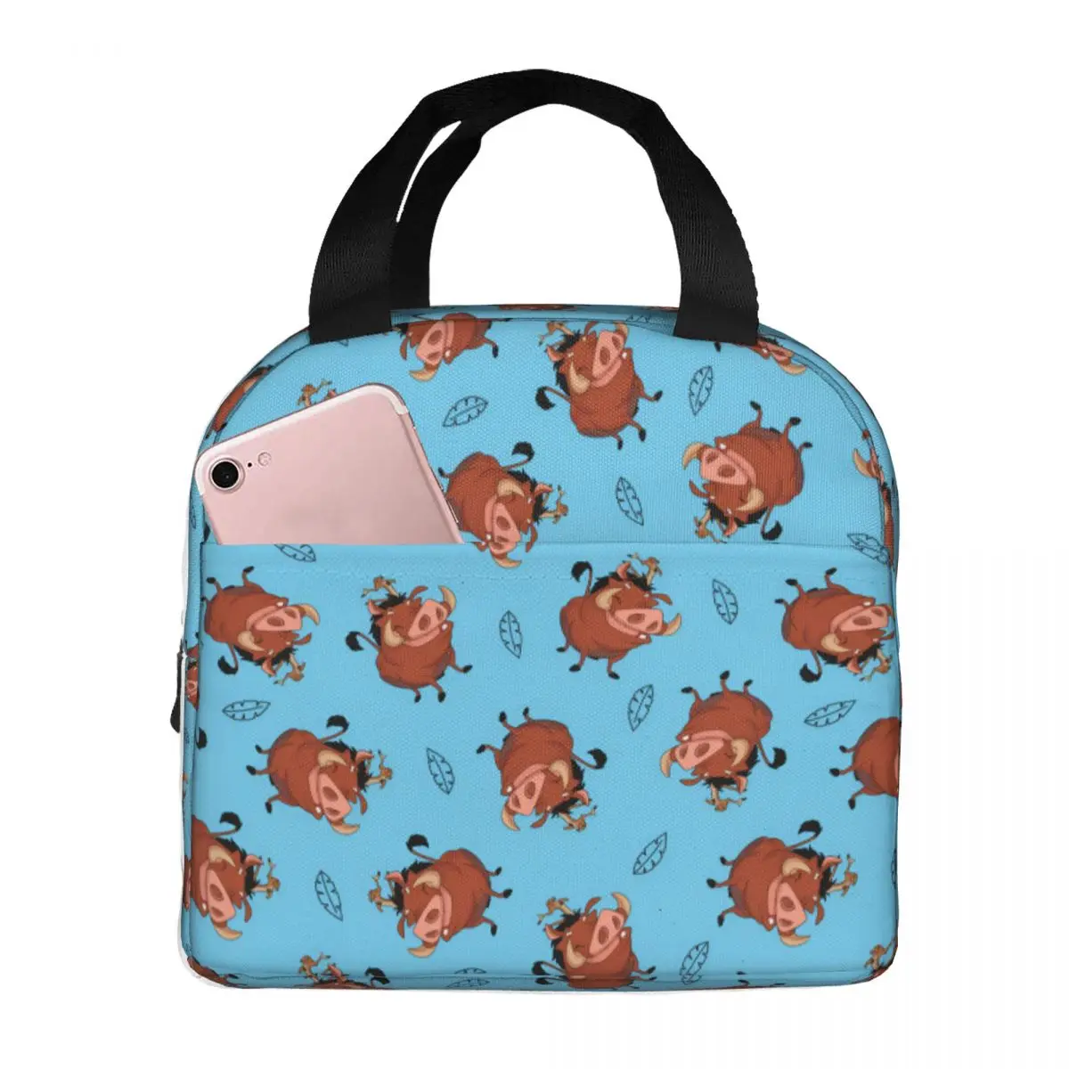 

Custom Liones Anime Kinges Portable Lunch Boxes Women Waterproof Hakuna Matata Simba Thermal Cooler Food Insulated Lunch Bag
