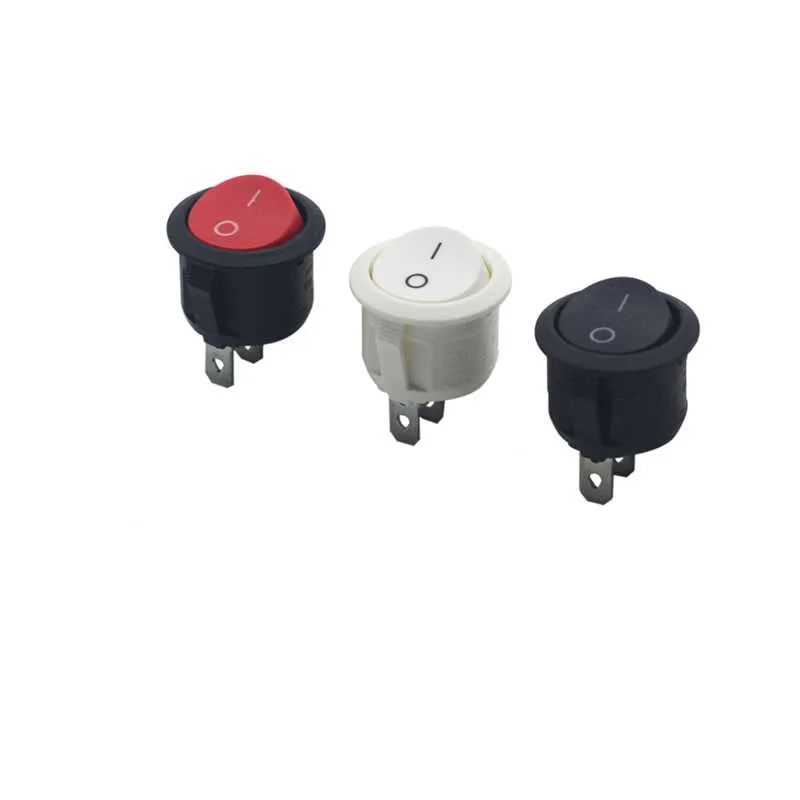 5Pcs KCD1-105 Diameter 16.5mm Small Round Boat Rocker Switch Mini Round Black White Red 2Pin/3Pin ON-OFF ON-OFF-ON Rocker Switch