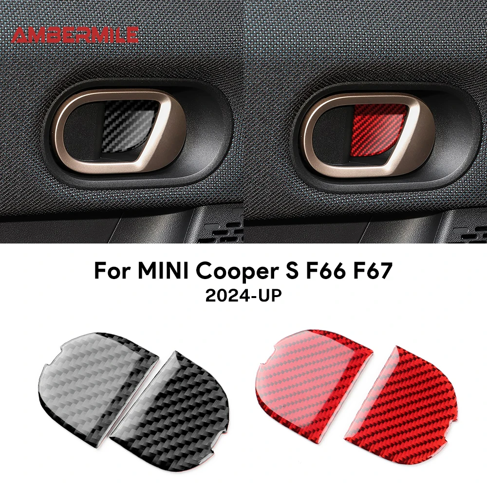 Car Door Bowl Panel for Mini Cooper S F65 F66 F67 2024 2025 Accessories Real Soft Carbon Fiber Sticker Trim Decal Styling