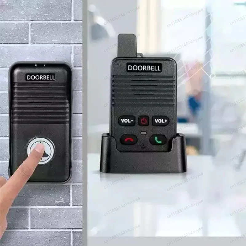 Wireless Voice Intercom Doorbell with Rechargeable Battery Apartment Room Intercom Door Bell for Factory Home Office