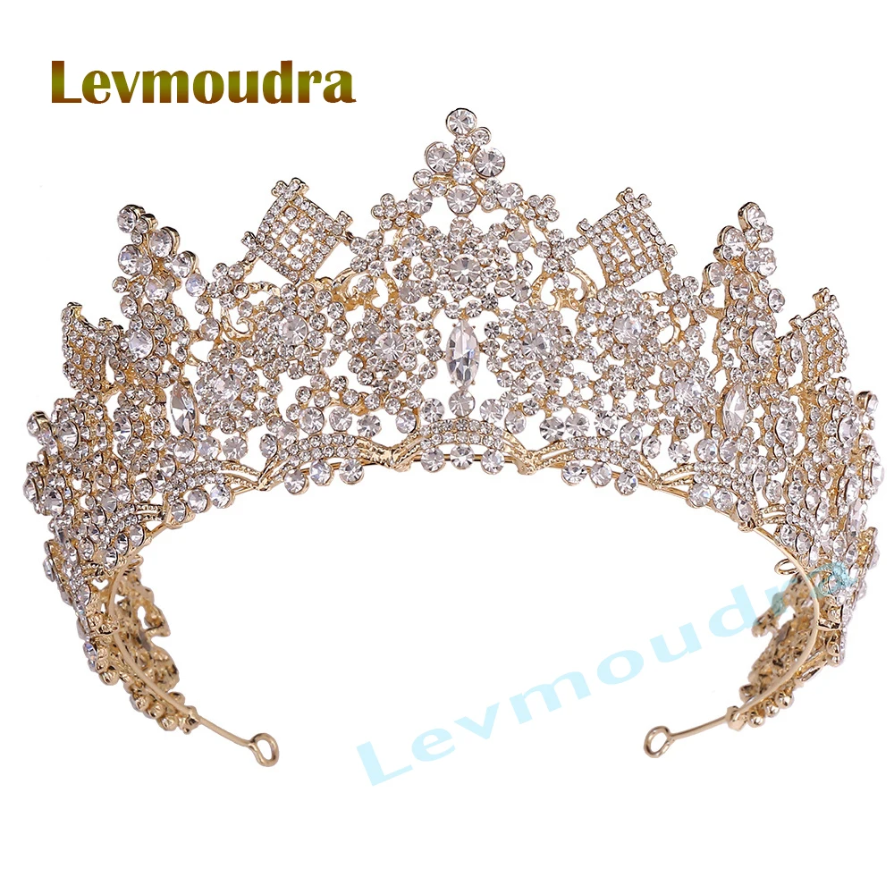 

Levmoudra Queen Crown for Women Crystal Princess Tiaras Rhinestone Wedding Tiara for Bride Crown for Women Bride Prom Pageant