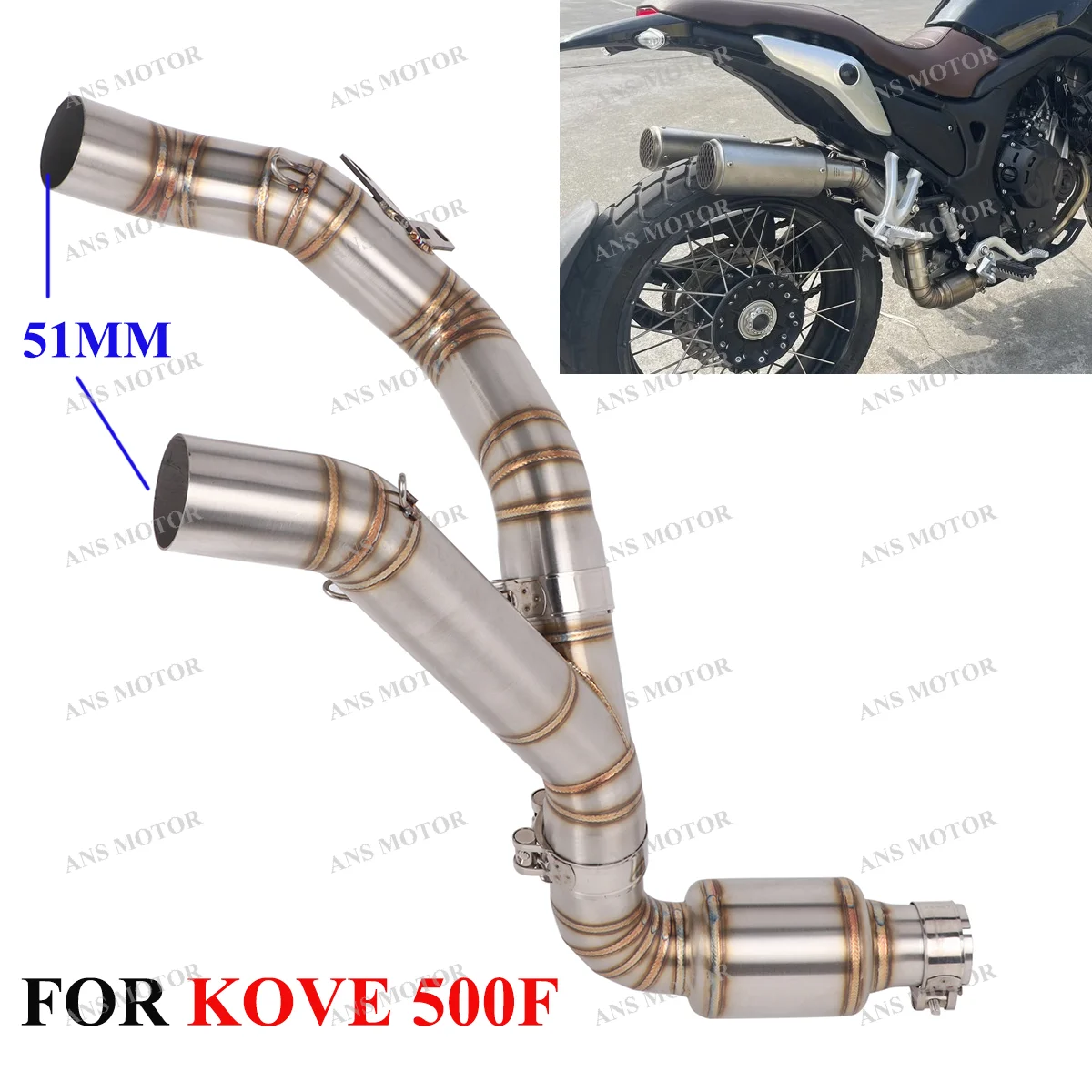 

Slip On For KOVE MOTO 500F Motorcycle Exhaust Modify 500F Exhaust Escape Middle Link Pipe 51MM Muffler Dual Holes