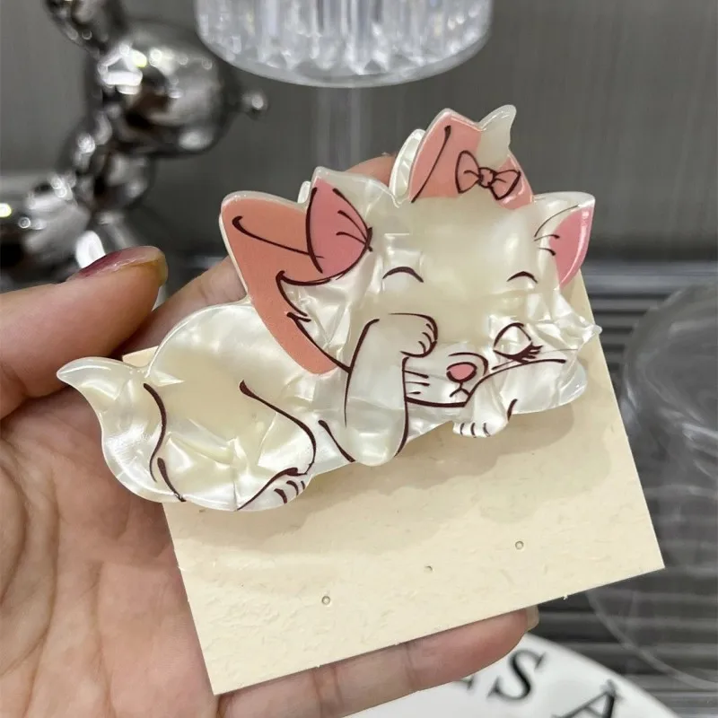 New Cartoon Sweet Mary Cat Hair Clips Acetate Cute Cat Hair Claw Shark Clip Ponytail Hairpin for Women Girls Hair Accessories