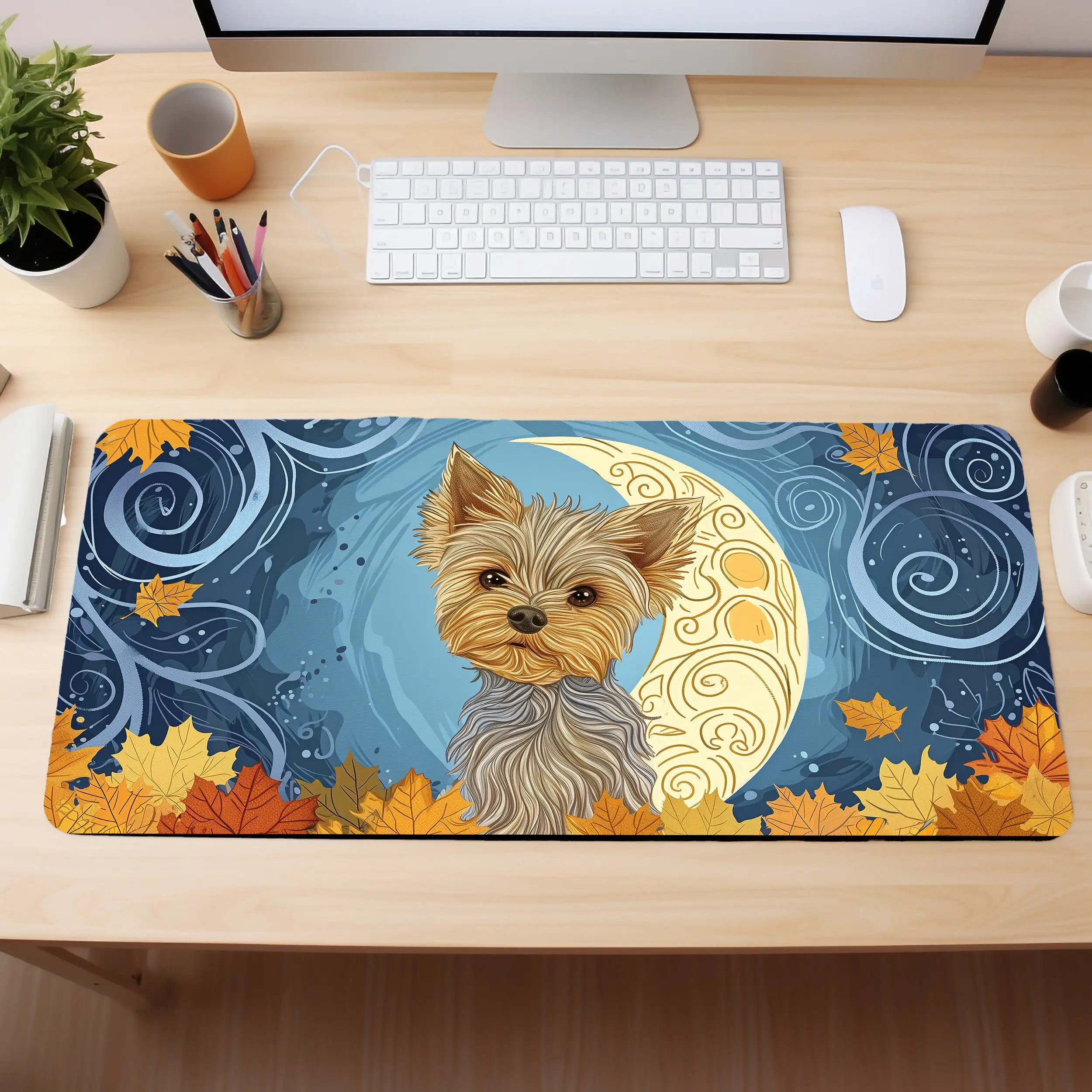 Cute Dog Desk Mat, Non-slip and Waterproof Gaming Mouse Pad,office and Gaming Desk Decoration Mat, The Perfect Gift for Friends.