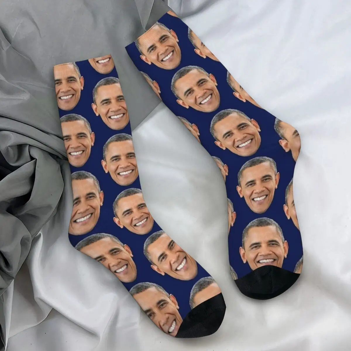 Barack Obama Socks Winter American President Stockings Gothic Men Medium Soft Socks Graphic Running Anti-Slip Socks