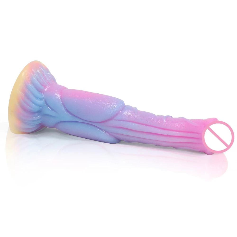 สีสัน Glow-in-the-dark ซิลิโคน Dildo Anal Sex ของเล่นชายและหญิง Masturbators Anal Dilator นวดผู้ใหญ่เพศเร้าอารมณ์ของเล่น