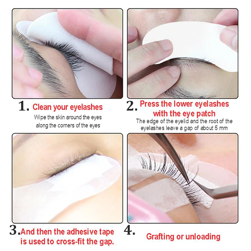 100pcs/set Paper Patches Eyelash Under Eye Pads Lash Grafting Eyelash Extension Eye Tips Sticker Wraps Make Up Tool Dropshipping