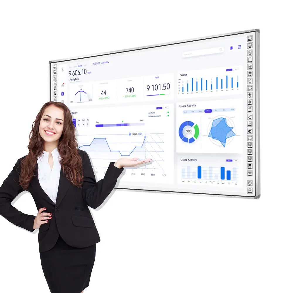 Tragbare All-In-One Smart Board Tableau Blanc Multi Touch Elektronische Interaktive Digitale Whiteboard Multimedia Smart Board