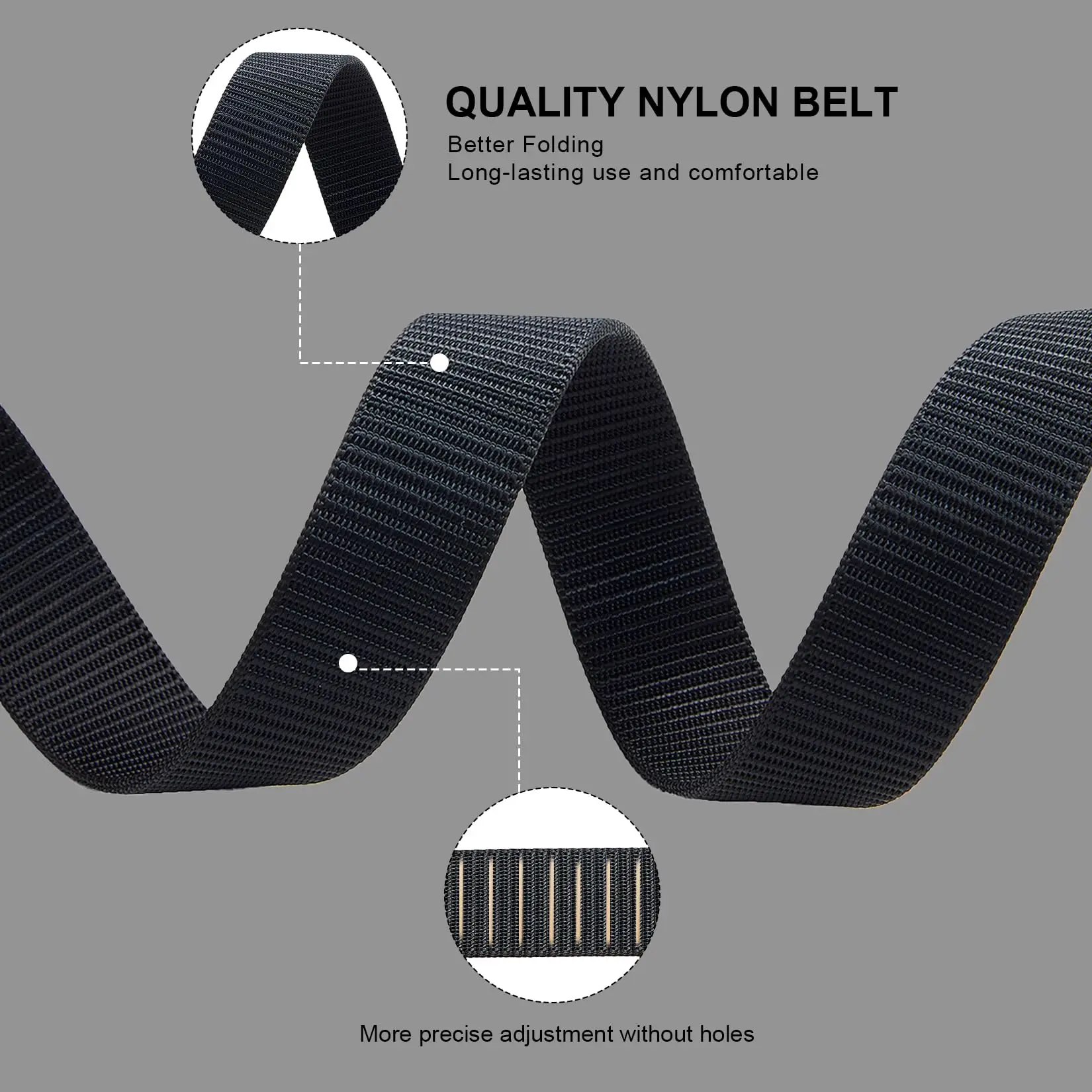 Cinturón deportivo para hombre, hebilla de aleación, cinturón táctico, cinturón de nailon ajustable, escena versátil, accesorios para pantalones, 2 uds.