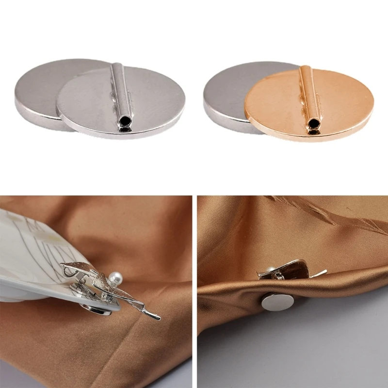 5Pcs Strong Brooch Converter Clothing Magnet Buckle Brooch Converter for Scarf Clasp Name Label Enduring
