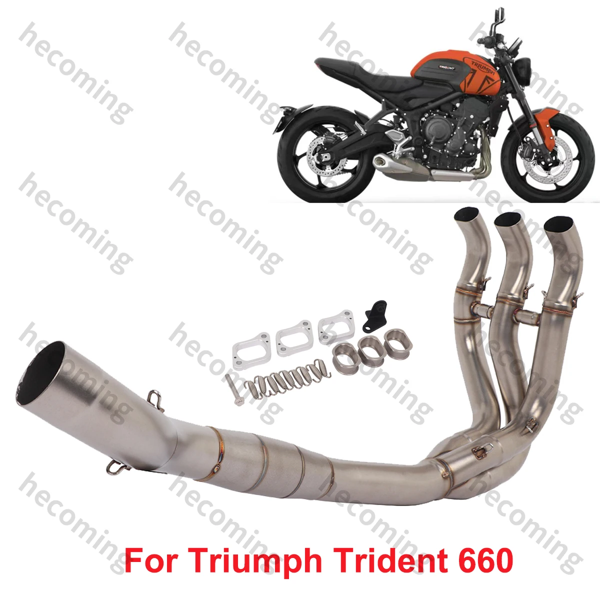 

Exhaust Front Link Pipe Slip On For Triumph Trident 660 Tiger 660 2021 2022 2023 Motorcycle Muffler Header Pipe 51mm Front Pipe