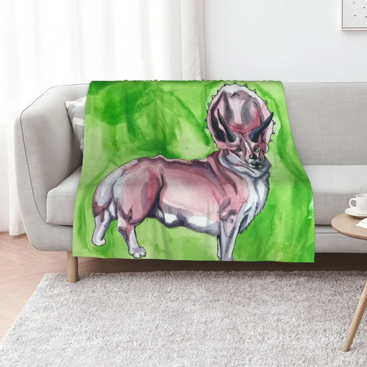 Triceratops Corgi Throw Blanket Sofas Hair Blankets For Bed christmas decoration Bed Heavy Blankets