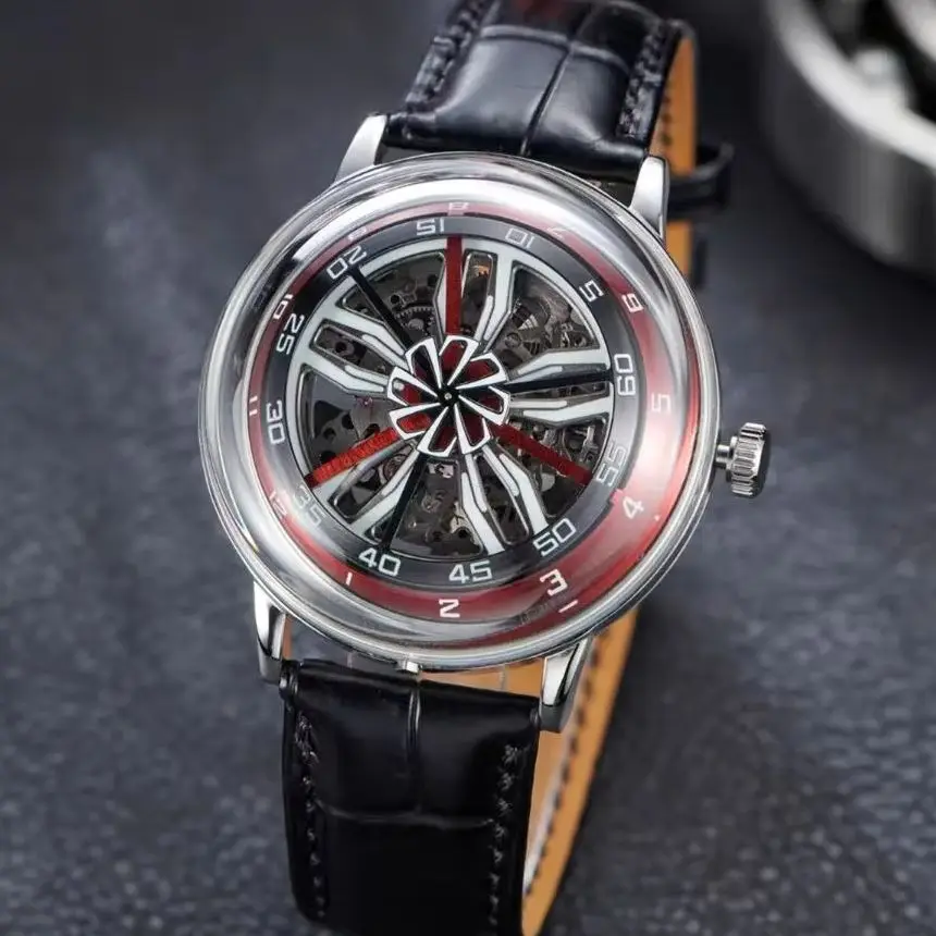 OBLVLO Men Automatic Watch 42mm Mechanical Wristwatch Luminous 50M Waterproof Sapphire Mirror Rotatable Carwheel Dial Miyota Mov