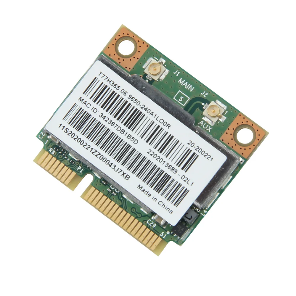 300Mbps BCM 943228 HMB ミニ PCI-e ワイヤレスカードデュアルバンド 2.4 グラム/5 グラム Bluetooth 4.0 802.11a/b/g/n Wifi ワイヤレスカードアダプタ