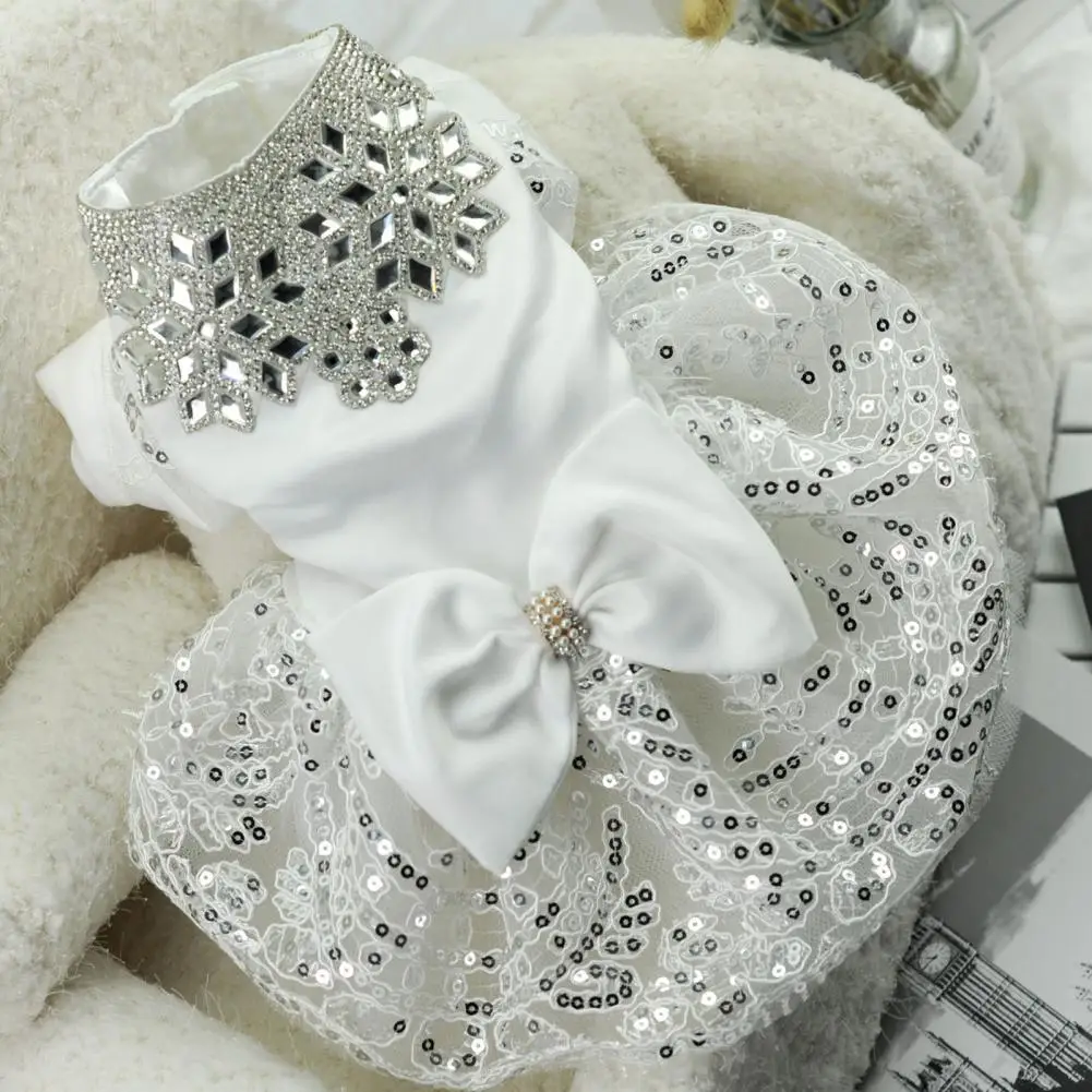 Luxury Princess Wedding Dog Dresses for Small Dogs Sequin Cat Skirts Summer Dress Dog Clothes for Chihuahua Puppy Apparel