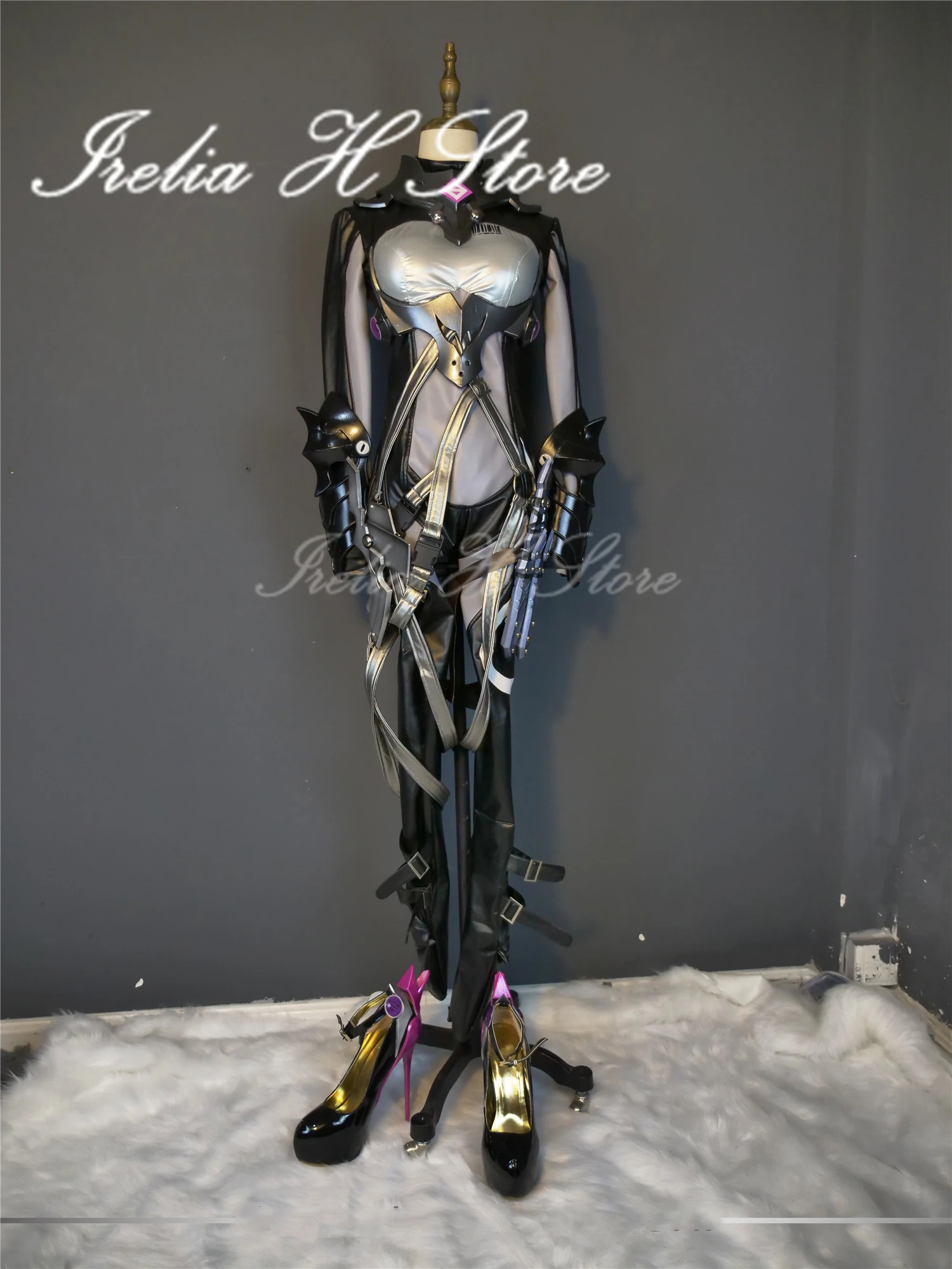 Irelia H Store Honkai Impact 3 Natasha Cioara Raven Cosplay Costume Full set with shoes High Quality Custom made/size