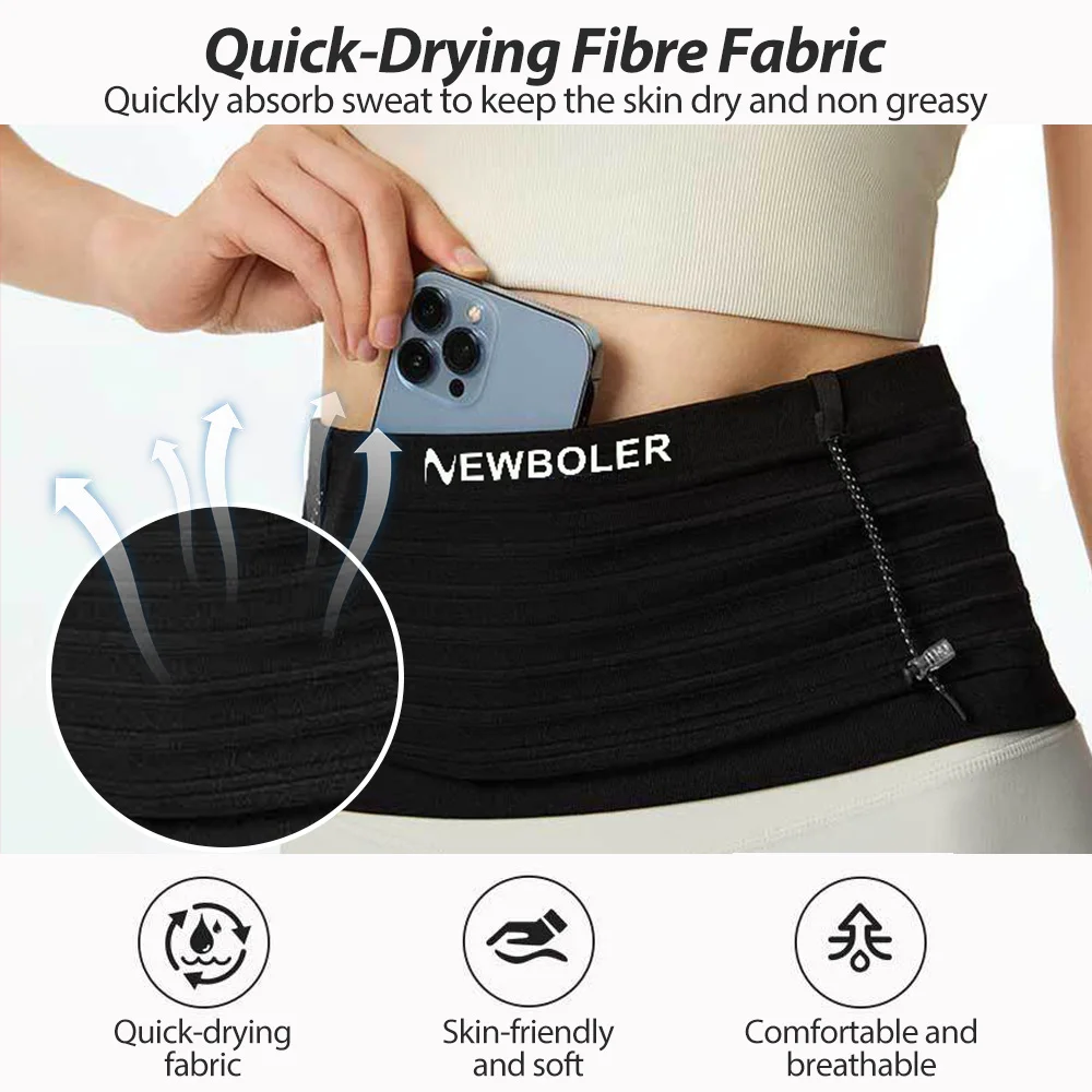 NEWBOLER Marsupio sportivo elastico Marsupio leggero da corsa con numero di gara per borsa da alpinismo per ciclismo, maratona, triathlon