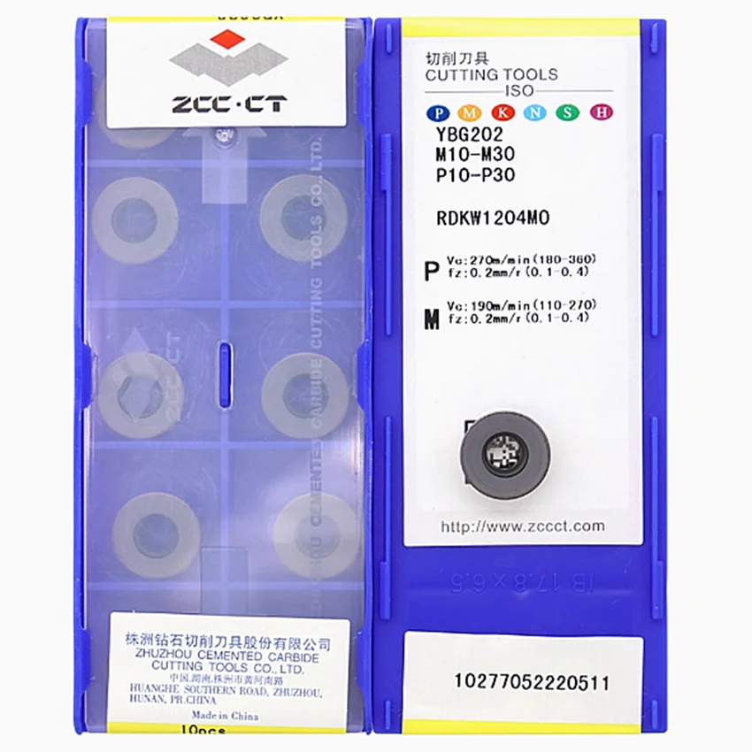 ZCC.CT RDKW1204MO YBG202/RDKW1204MO YBG205/RDKW1204MO YBG302/RDKW1204MO YBG102 RDKW1204MO R6 CNC CARBIDE INSERTS 10PCS/BOX