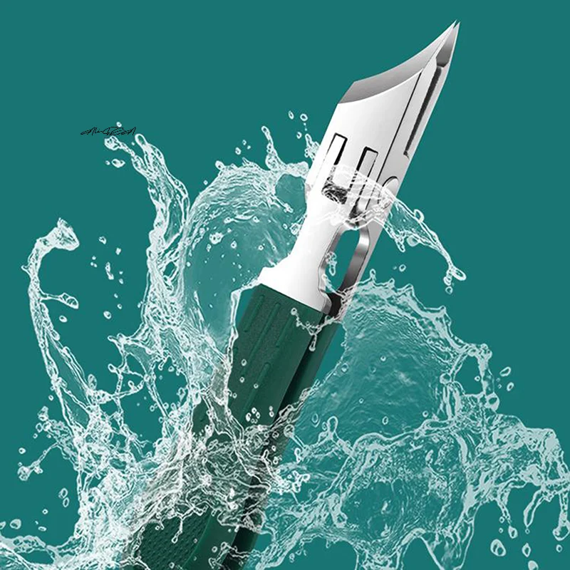 Cortador de unhas pontiagudo anti-respingo grande diagonal afiado cortador de unhas boca inclinada para sulcos de unhas-tesoura de unhas