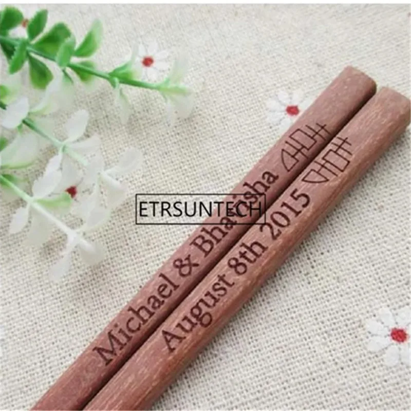 

120Pair Wood Chinese Chopsticks Wooden Japanese Style Gift For Wedding Party Favor Tableware Free Customized Engraving Gift Set