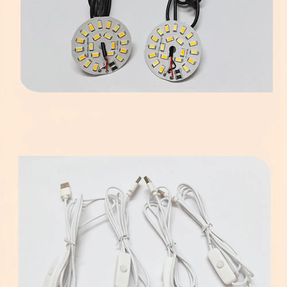 5V LED Lamp Board For DIY Handcraft Lighting USB Powered Component With Switch Cable Adjustable Color Source