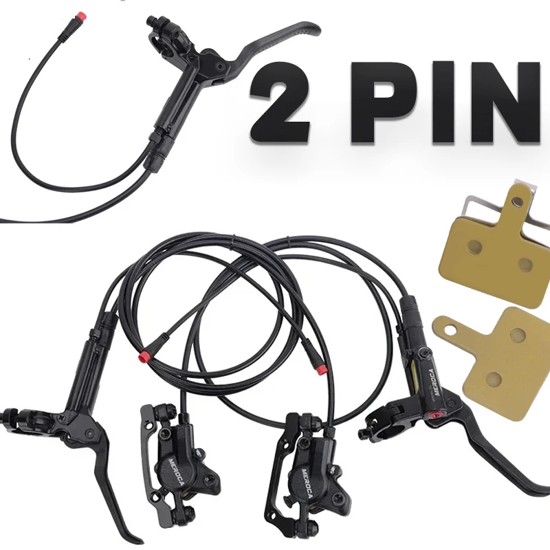 

2 Pin Hydraulic Brakes Cut Off 2-piston Kit Hydraulic Brakes with Sensor Set Bicycle for Electric Scooter Ebike 160mm Disc