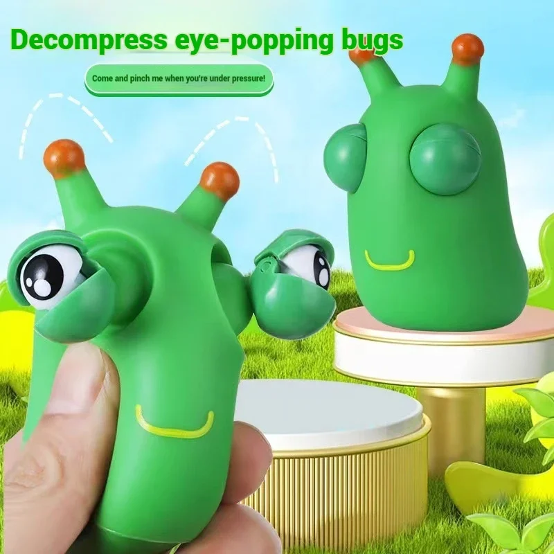 

1PC Creative Funny Eyeball Burst Squeeze Toy Green Eye Popping bug Pinch Toys Adult Kids Stress Relief Fidget Toy Halloween Gift