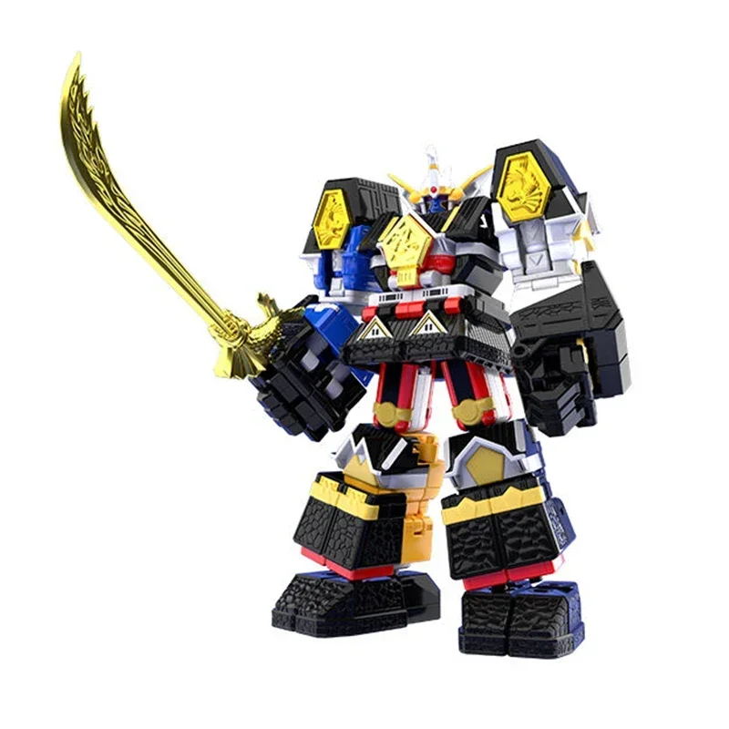 Bandai Original Shodo Super Minipla Smp Mighty Power Rangers Megazord Ninja Anime Model Action Figures Assemble Composite Model