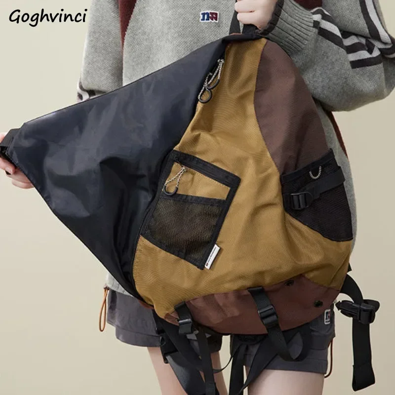 Bolsos de hombro a prueba de agua para mujer, bolso cruzado Vintage de gran capacidad, diseño Techwear, combina con todo, viajes al aire libre, Ins