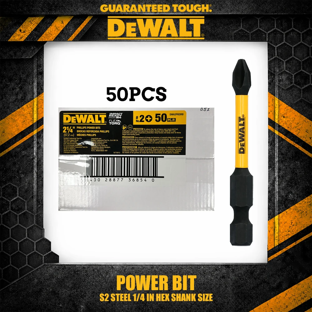 DEWALT DWA2SL8IRB DWA2PH2IRB DWA3PH2IRB 50PCS Impact Power Bit for Driver DCF850 DCF887 Power Tool Accessories