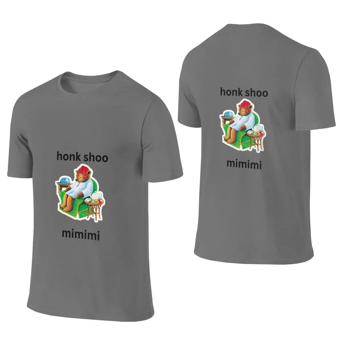 Sleepy Time Bear Not Easy To Deform Reversible T-shirt Light Outdoor Thin For Summer Cotton Tee