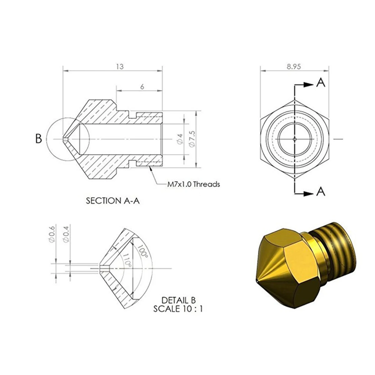 

hot end extruder 3d printing part 3d printer part extruder extruder kit